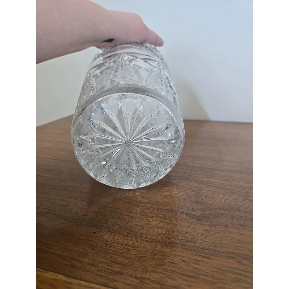 Vintage Lead Crystal Glass Vase 10
